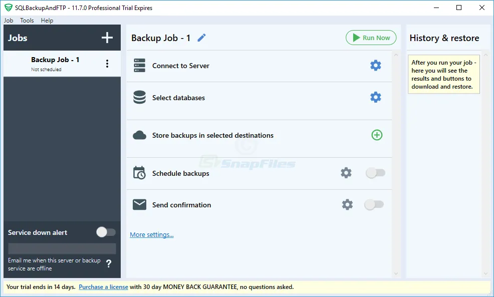 SQLBackupAndFTP Free スクリーンショット 1