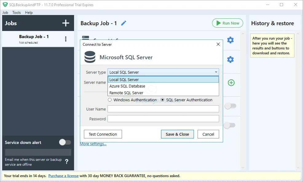 SQLBackupAndFTP Free スクリーンショット 2