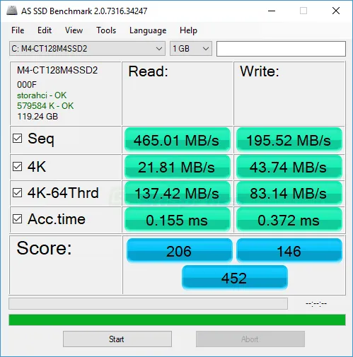 AS SSD Benchmark スクリーンショット 1