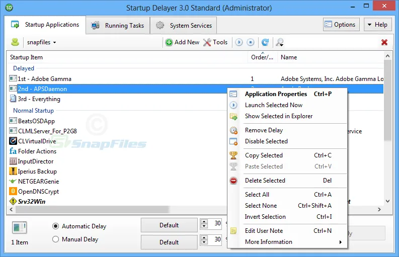 Startup Delayer スクリーンショット 1