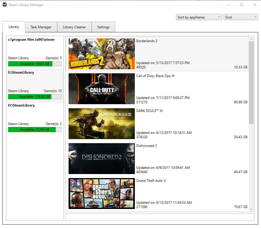 Steam Library Manager スクリーンショット 1