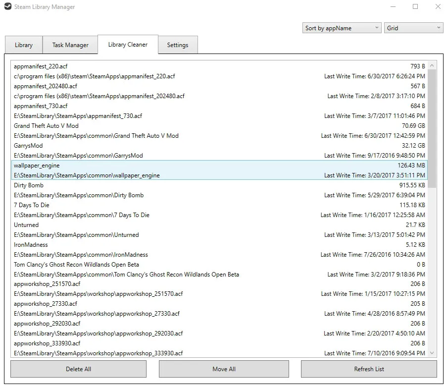 Steam Library Manager スクリーンショット 2