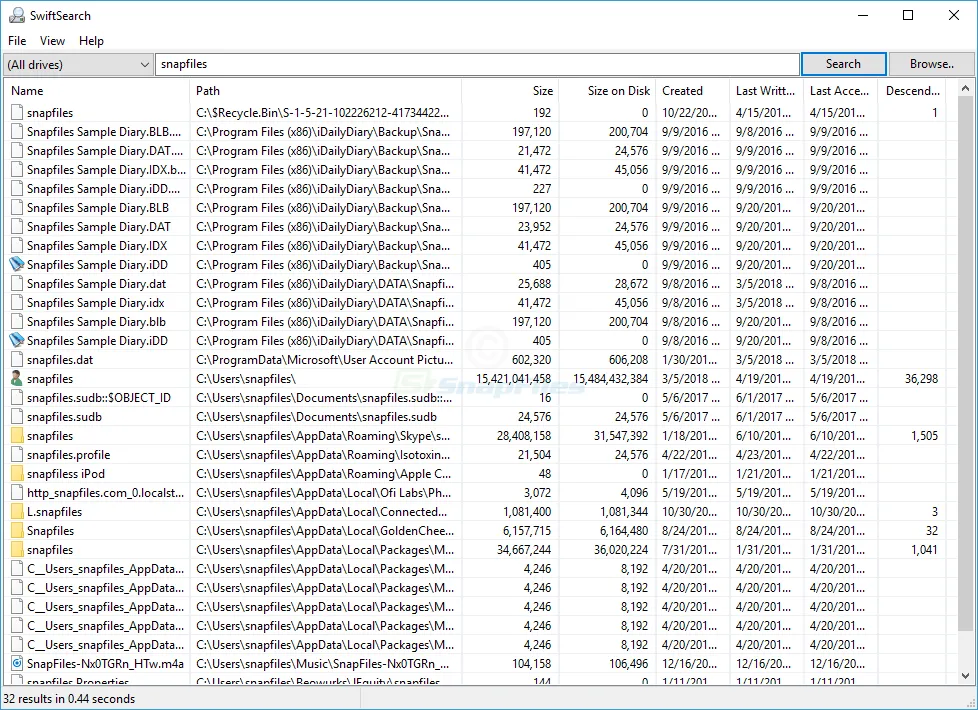 SwiftSearch スクリーンショット 1