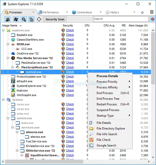 System Explorer スクリーンショット 1