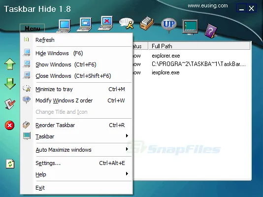 Eusing Taskbar Hide スクリーンショット 2
