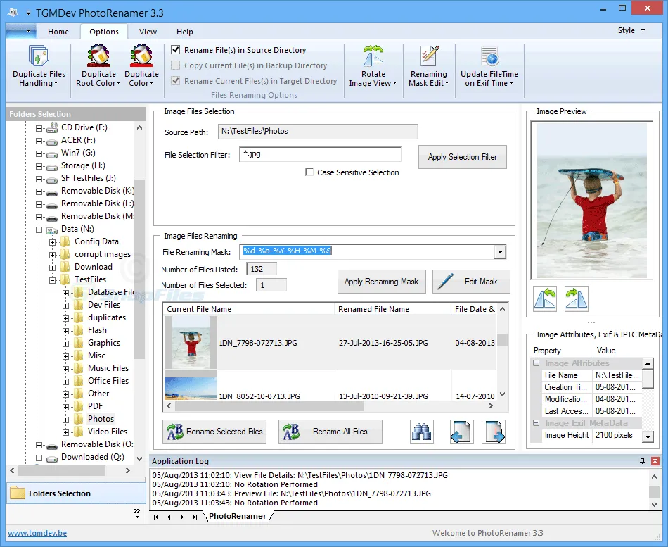 TGMDev PhotoRenamer スクリーンショット 1