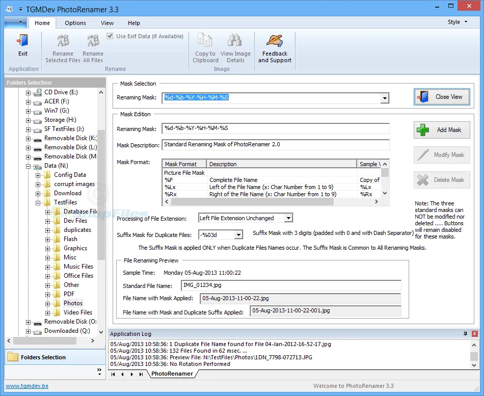TGMDev PhotoRenamer スクリーンショット 2