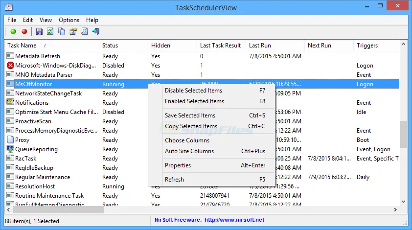 TaskSchedulerView スクリーンショット 1