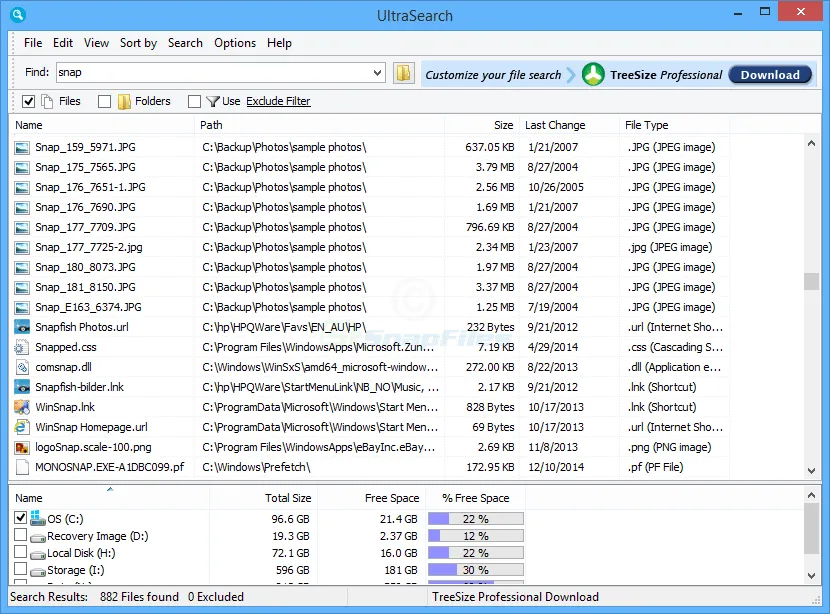 UltraSearch スクリーンショット 1