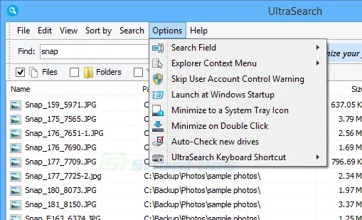 UltraSearch スクリーンショット 2