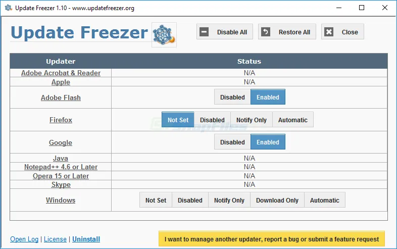 UpdateFreezer スクリーンショット 1