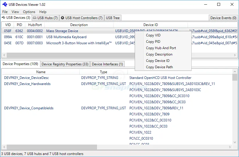 USB Devices Viewer スクリーンショット 1