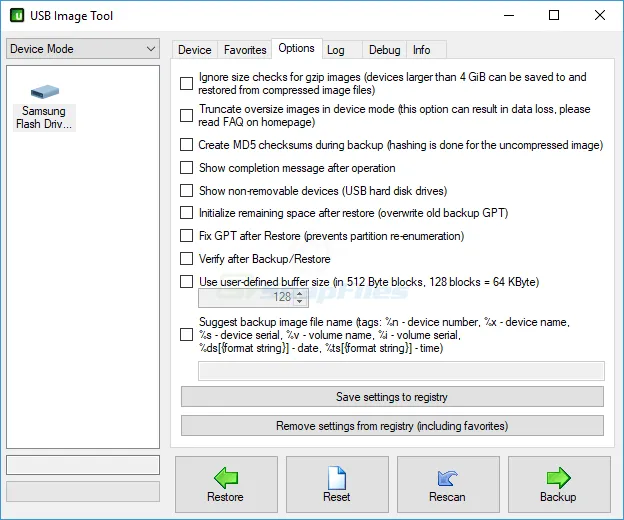 USB Image Tool スクリーンショット 2