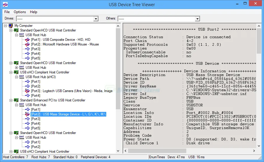 USB Device Tree Viewer スクリーンショット 1