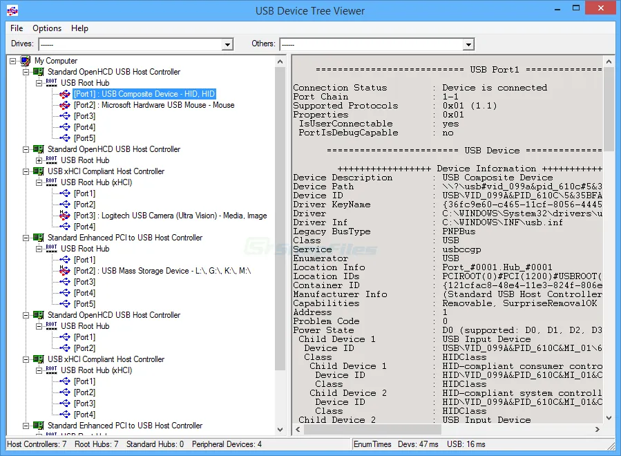 USB Device Tree Viewer スクリーンショット 2