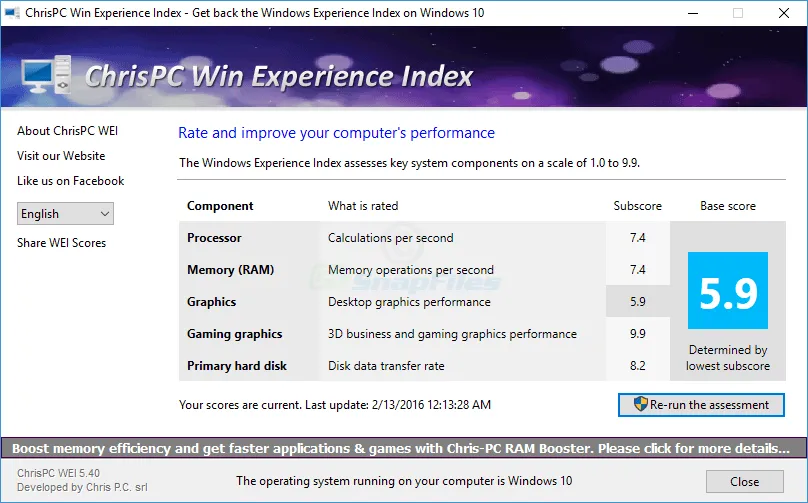 ChrisPC Win Experience Index スクリーンショット 1