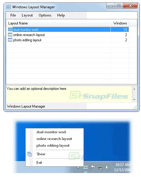 Windows Layout Manager (WiLMa) スクリーンショット 1