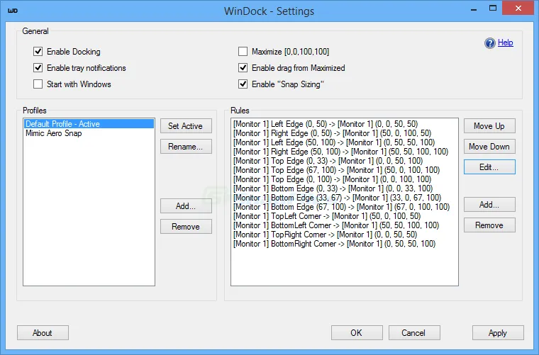 WinDock スクリーンショット 1