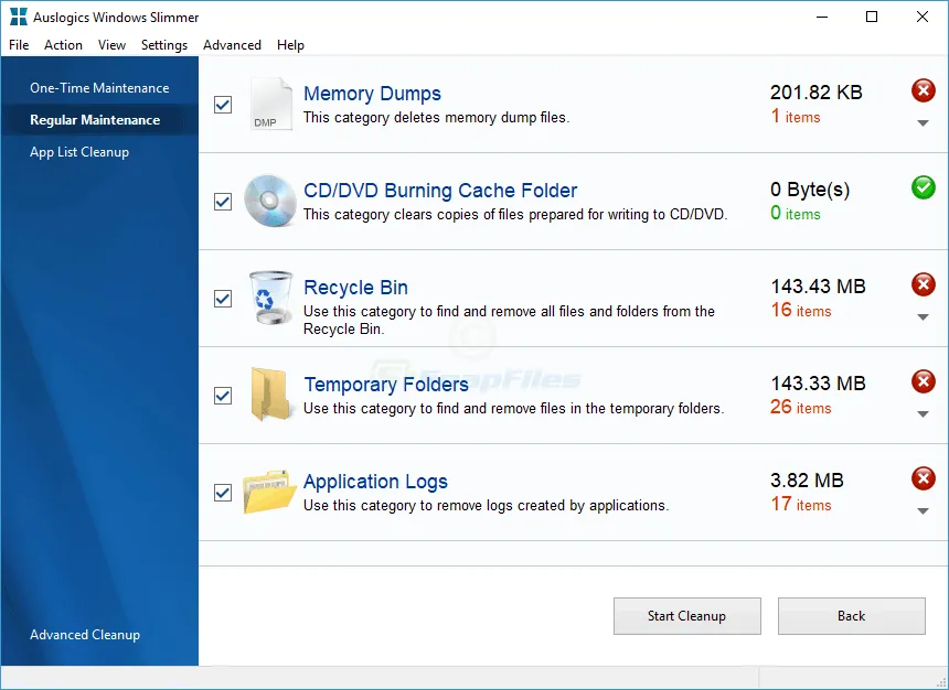 Auslogics Windows Slimmer スクリーンショット 2