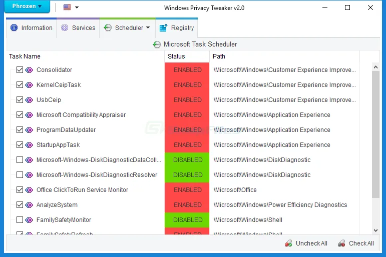 Windows Privacy Tweaker スクリーンショット 2