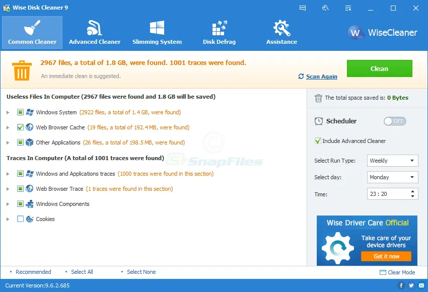 Wise Disk Cleaner Free スクリーンショット 1