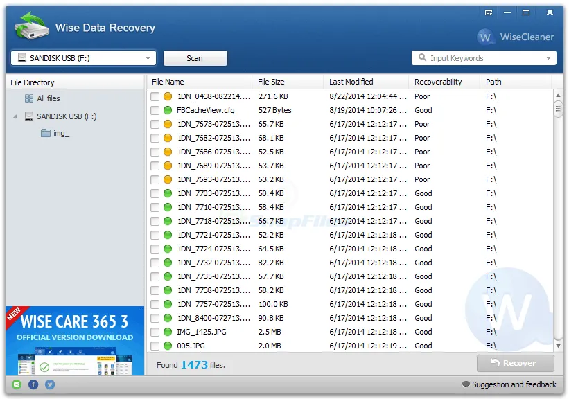 Wise Data Recovery スクリーンショット 1