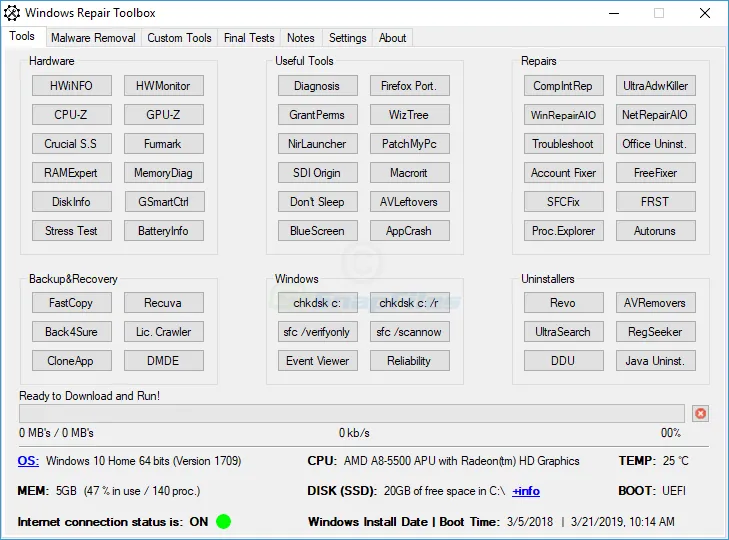 Windows Repair Toolbox スクリーンショット 1