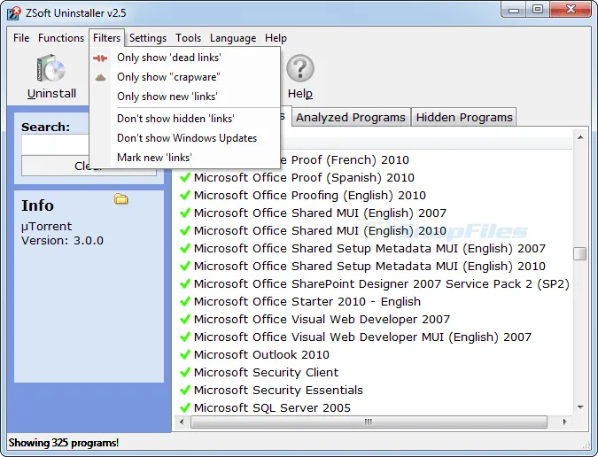 ZSoft Uninstaller スクリーンショット 1